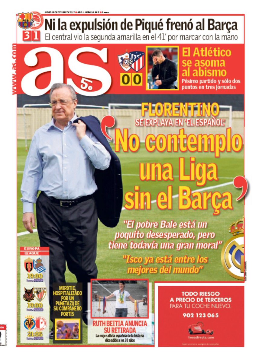صحف مدريد تهتم بتصريح بيريز عن برشلونة.. وكتالونيا تحتفي بمئوية ميسي 3