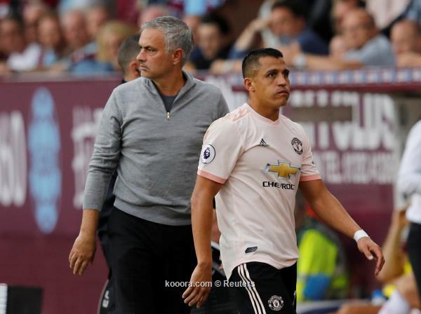 Soccer Football - Premier League - Burnley v Manchester United - Turf Moor, Burnley, Britain - September 2, 2018  Manchester United's Alexis Sanchez reacts as he walks past manager Jose Mourinho after being substituted off