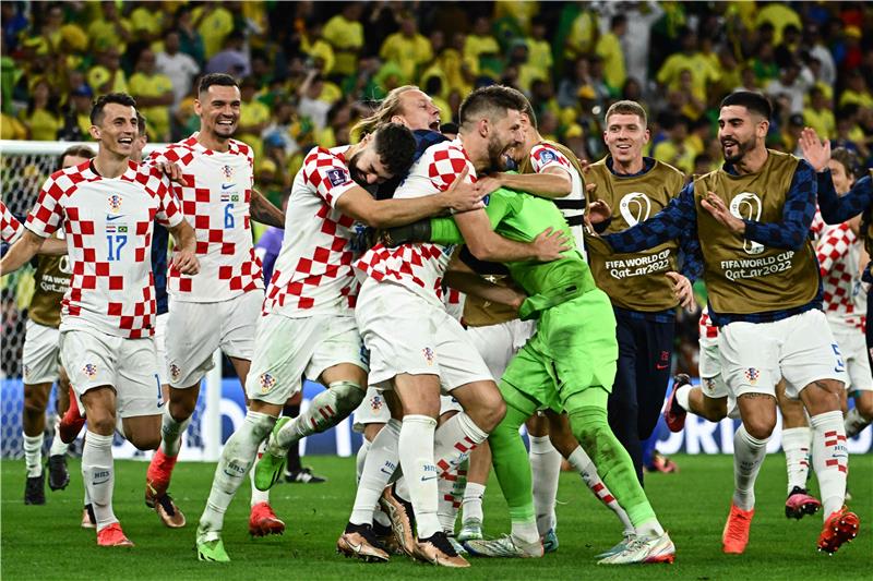 احتفال لاعبي كرواتيا بالفوز